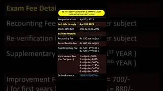 TG Inter supplementary & improvement exams dates and Fee details -2025 #inter #2025 #shorts