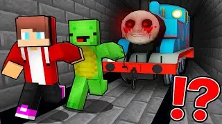 JJ and Mikey Escape from Scary THOMAS - Maizen Minecraft Animation