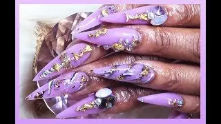 Purple Versace Mermaid Acrylic Full Set