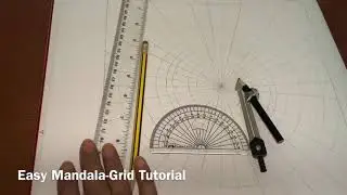 Mandala Art #4-grid Tutorial, #easyMandalaGrid #HowToDraw_a_Grid for Mandala, Time lapsed