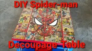 DIY Spider-man Decoupage Table