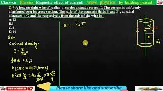 A long straight wire of radius a carries a steady current I.The current is uniformly distributed ove