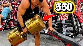HUMAN GORILLA Lifts 550 lbs Dumbbell (One Hand!) 😱