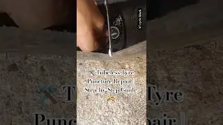 🛠️ Tubeless Tyre Puncture Repair | Step-by-Step Guide 🛵 Raju puncture wale A7 cycle black #shorts cg
