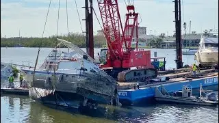 Fort Myers Beach Boat Recovery After Hurricane Ian Part 2 - Timelapse