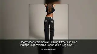 Baggy Jeans Women's Clothing Street Hip Hop Vintage High Waisted Jeans Wide Leg Casual Blue Jea