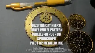 Zuzu the Cat Helps! Gold Three-Wheel Pattern - Wheels 40 56 80 Spirograph Die-Cast Collector's Set