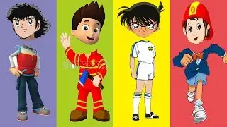 Wrong Heads Paw Patroli Fireman Captain Tsubasa Detective Conan Finger Family Song