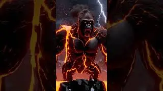 A gigantic lava gorilla roars atop a cliff of obsidian #aishorts #lava #gorilla #magma
