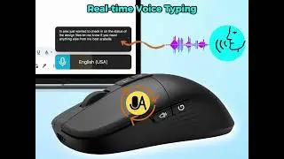 Tess Gift AI Voice Mouse Compatible PC/Mac. 115 languages Translation Voice Typing 400 words minutes