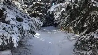 Winter hiking at dawn near Vail Colorado