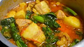 Pork Curry || Best Combination Pork & Mustard Greens (Pork Lai Xaak)