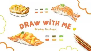 How to draw Sushi Nigiri | Easy Food Drawing Tutorial step by step  #sushi #colorpencil #stepbystep