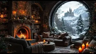 Winter Cabin Escape ❄️🔥 Fireplace Glow & Snowy Night Ambience for Peaceful Dreams