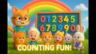 Counting Fun &ndash; Learn Numbers 0&ndash;9 with Orange Cat Teacher | 3D Animation for Kids
