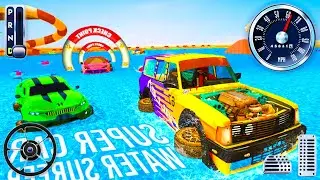 Crazy Car Water Surfing Games - Jeep Prado Stunt Driving | Android Gameplay