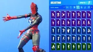 RED KNIGHT SKIN SHOWCASE WITH ALL FORTNITE DANCES & EMOTES