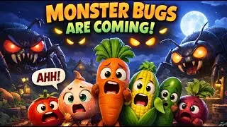 Veggie Village Adventures 🥕🌽 | Scary Monster Bugs vs Veggies | Kids Story