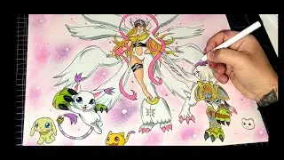 Drawing Tailmon Evolution | Gatomon DIGIMON