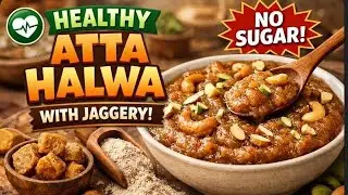 How to make atta halwa at home | atta halwa recipe with jaggery | Healthy atta halwa without sugar 