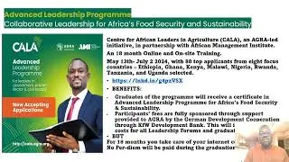 Advanced Leadership Programme -Collaborative Leadership for Africa&rsquo;s Food Security & Sustainability