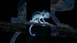 Alien or Real? Translucent Chameleon Reveals Bioluminescent #translucentchameleon #aiart  #wildlife