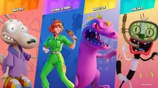 Nickelodeon all star brawl Rocko vs April O'Neil vs Reptar vs Oblina🐸