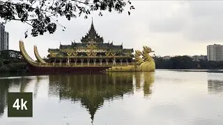 Walking in Kandawgyi Park, Yangon, Myanmar