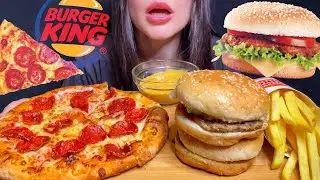 ASMR PIZZA PAPA JOHNS + BURGER KING MUKBANG | EATING SOUNDS