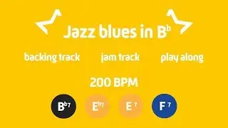 Fast 12 Bar Jazz blues in Bb Scat/Scatting Practice | backing track/jam track/play-along | 200 BPM