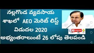 Telangana Nalgonda AEO merit list 2020 | AEO  merit list Nalgonda | Nalgonda list AEO | Ts aeo list.