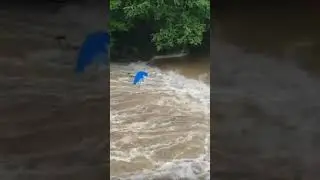 Near drowning on a low head dam. Never paddle around dams! #shorts