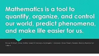 MATHEMATICS IS A TOOL | 1-HM