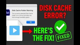 Fix Disk Cache Folder Warning in After Effects (Easy & Fast Solution!)