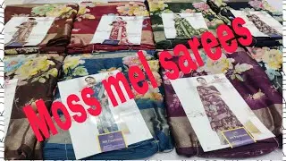 Moss mel sarees with digital floral design 😍😍😍