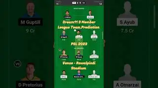 PES vs QUE Dream11 Team Prediction for 3 Member League Contests | Rawalpindi Stadium |