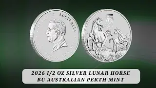 2026 1/2 oz Silver Lunar Horse BU Australian Perth Mint
