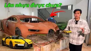 Công đoạn cuối cùng, để lên nhựa cho siêu xe Bugatti Chiron pur sports 