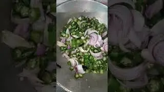 bhindi ke bhujiya 👍 #recipe #cooking #subscribe 🙏.....
