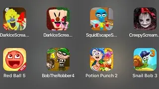 Ice Scream 4,Dark Ice Scream Town,Squid Escape Sponge,Creepy Scream,Red ball 5,Bob The Robber 4