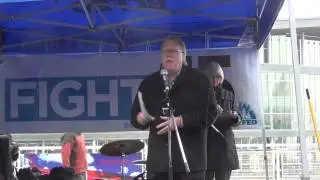 BCFED President Jim Sinclair speaking at Rally for $15 minimum wage
