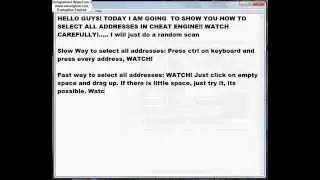 How To Select All Addresses In Cheat Engine