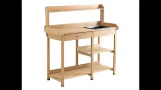Giantex Garden Potting Bench Table Wood Potting Work Table for Yard Plant Lawn Patio - Overview