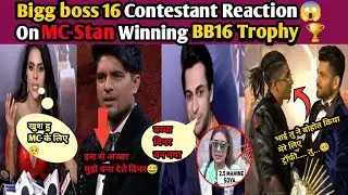 Bigg boss 16 Contestant Reaction😱On MC Stan Winning BB16 Trophy 🏆// #bb16 #mcstan #winner #shorts