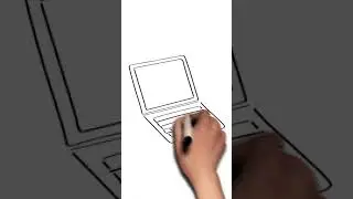 Free Whiteboard animation: Drawing a laptop with going up chart drawn on its screen.