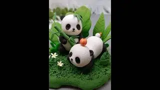 how to make beautiful clay Panda 🐼/Panda Express #parent #youtubeshorts
