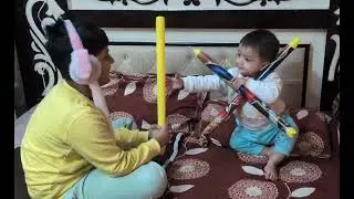 Baby and brother fighting ... Who will win???👊💪😅🤣🤣😂😊 #cutebaby