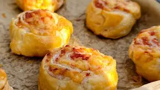 3-Ingredient Cheese Puff Pastry Rolls