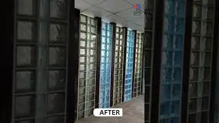 Glass Block Partition | before & after | DECOR | GLASS PARTITION | GLASS BLOCK