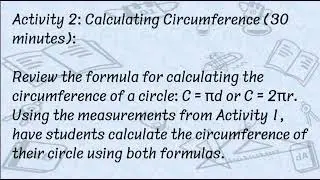 Sample Lesson Plan about VISUALIZING the Circumference of a Circle!!! #lesson #science